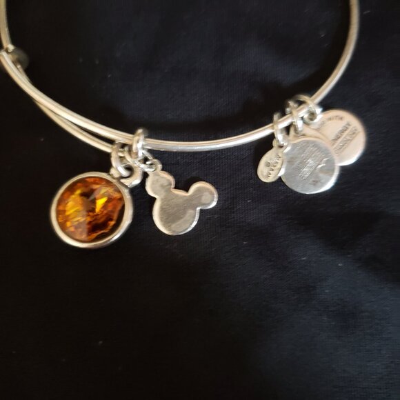 Alex and Ani Topaz Birthstone Charm  November bracelet Bangle  Mickey Mouse  348 - Picture 2 of 5
